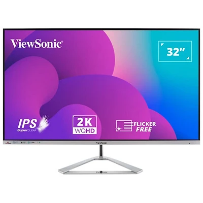 ViewsSonic 32" 2K HD 75Hz 4ms GTG IPS LED Monitor (VX3276-2K-MHD) - Silver