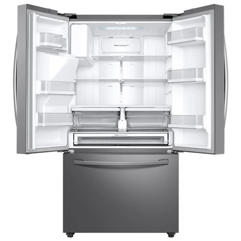 Réfrigérateur 2 portes 28 pi³ 36 po avec distributeur glaçons/eau de Samsung (RF28R6201SR/AA) - Inox