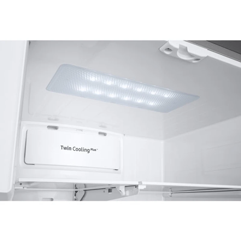 Réfrigérateur 2 portes 28 pi³ 36 po avec distributeur glaçons/eau de Samsung (RF28R6201SR/AA) - Inox