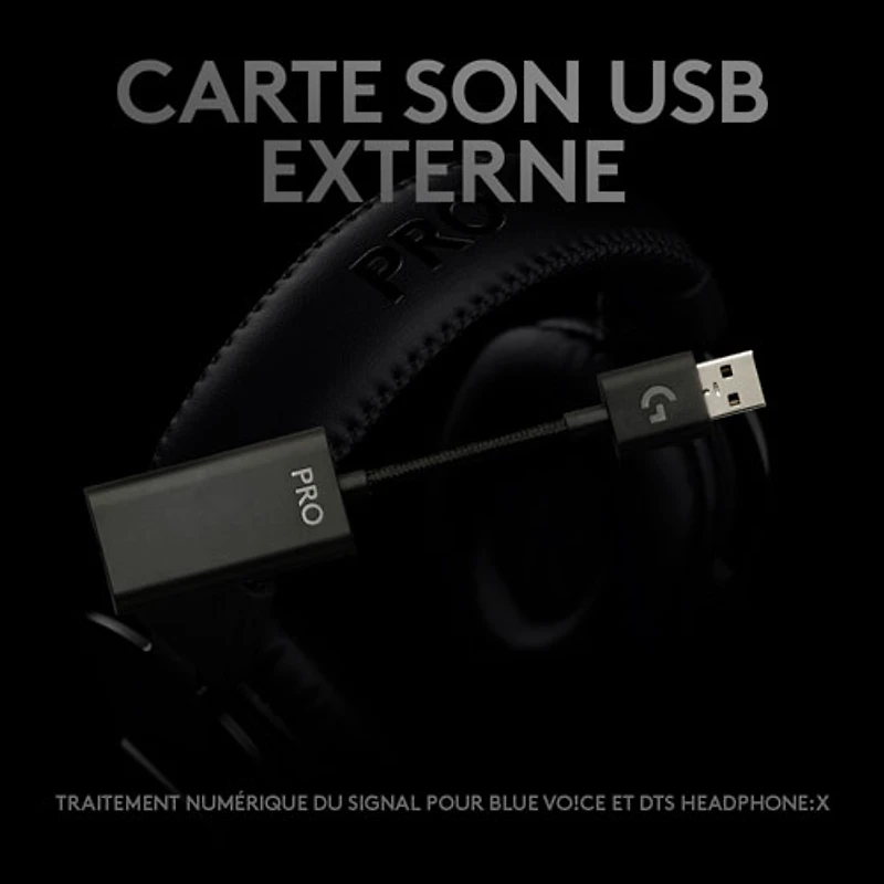 Casque de jeu avec microphone Pro X de Logitech G - Noir