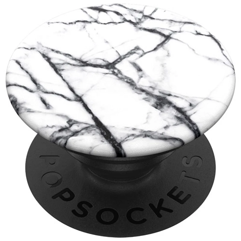 Prise extensible à support universel de PopSockets pour téléphone cellulaire - Blanc marbré colombe
