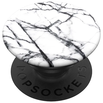 Prise extensible à support universel de PopSockets pour téléphone cellulaire - Blanc marbré colombe
