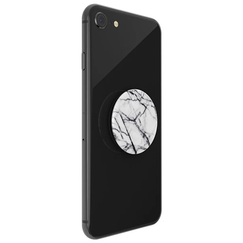 Prise extensible à support universel de PopSockets pour téléphone cellulaire - Blanc marbré colombe