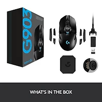 Souris de jeu optique sans fil de 25600 ppp G903 HERO de Logitech - Noir