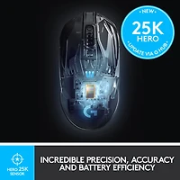 Souris de jeu optique sans fil de 25600 ppp G903 HERO de Logitech - Noir