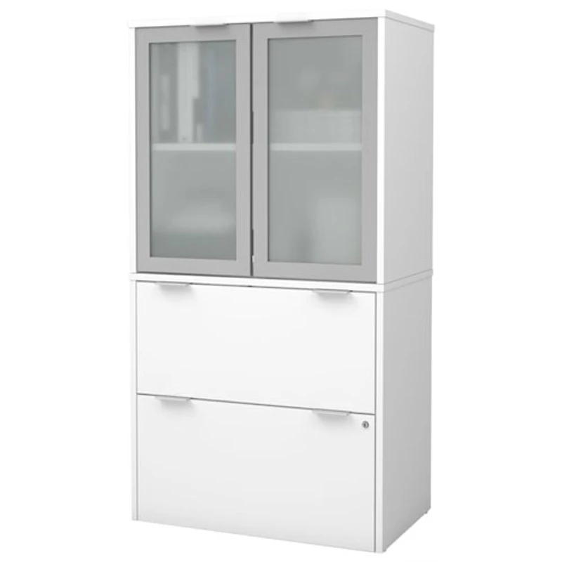 Classeur latéral à 2 tiroirs i3 Plus avec rangement - Blanc