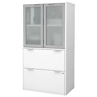 Classeur latéral à 2 tiroirs i3 Plus avec rangement - Blanc