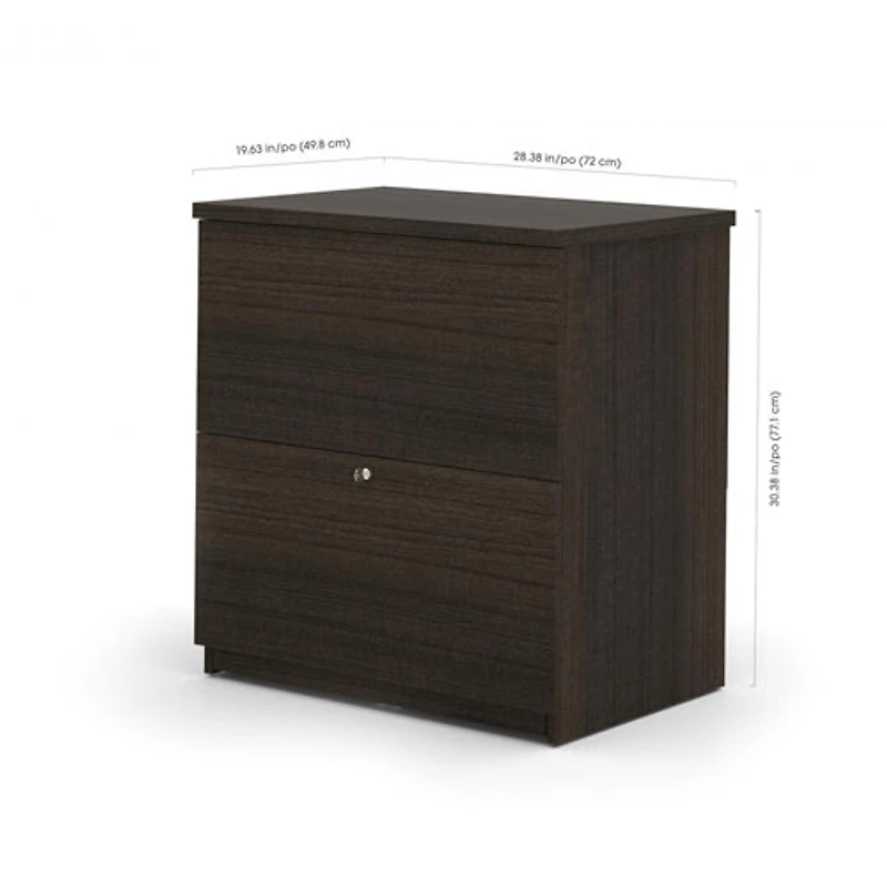 Bestar Standard 2-Drawer Lateral File Cabinet - Dark Chocolate