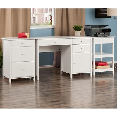 Bureau d'ordinateur Delta avec classeur et table pour imprimante
