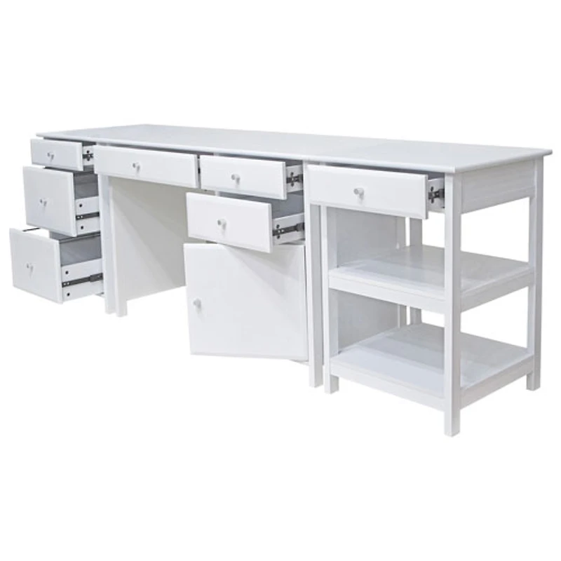 Bureau d'ordinateur Delta avec classeur et table pour imprimante