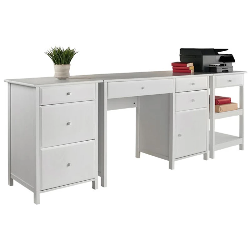 Bureau d'ordinateur Delta avec classeur et table pour imprimante