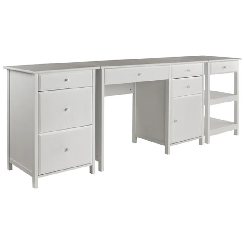 Bureau d'ordinateur Delta avec classeur et table pour imprimante
