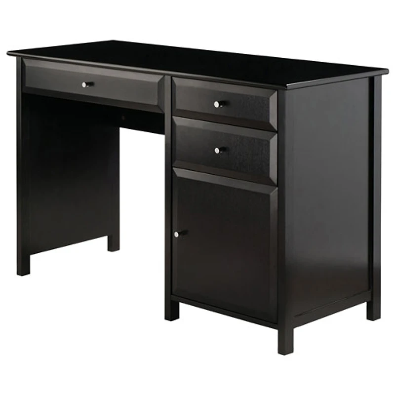 Bureau d'ordinateur Delta avec classeur et table pour imprimante - Noir