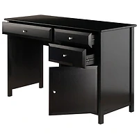 Bureau d'ordinateur Delta avec classeur et table pour imprimante - Noir