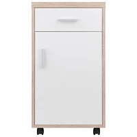 Kenner Mobile Vertical Storage Cabinet - Reclaimed Wood/White