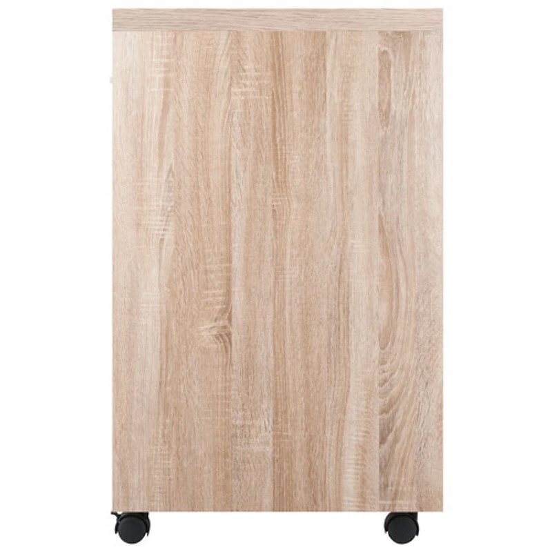 Kenner Mobile Vertical Storage Cabinet - Reclaimed Wood/White