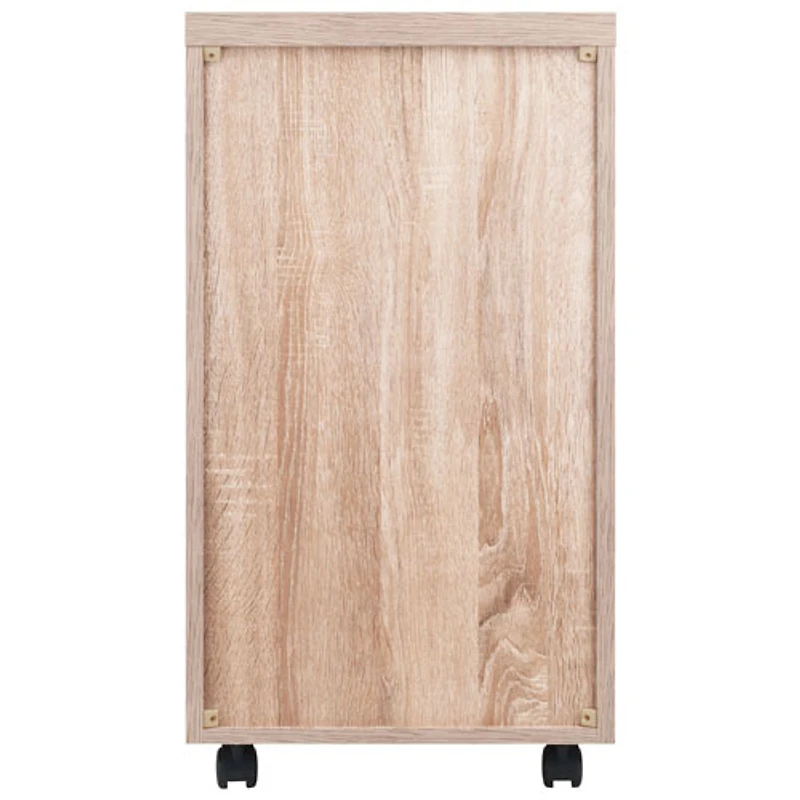 Kenner Mobile Vertical Storage Cabinet - Reclaimed Wood/White