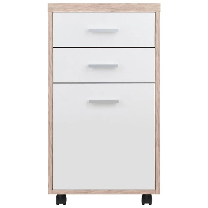 Kenner 3-Drawer Mobile Vertical File Cabinet - Reclaimed Wood/White