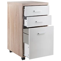 Kenner 3-Drawer Mobile Vertical File Cabinet - Reclaimed Wood/White