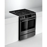 Cuisinière gaz encastrable 5 brûleurs four conv. véritable 4,8 pi³ 30 po Bosch (HGI8046UC)-Inox noir