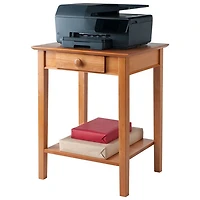 Studio 5-Piece Computer Desk, Writing Desk, Corner Table, Printer Table & File Cabinet Set - Honey