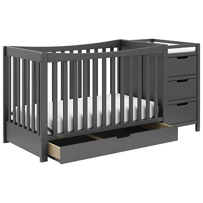 Graco Remi 4-in-1 Convertible Crib with Changing Table - Grey