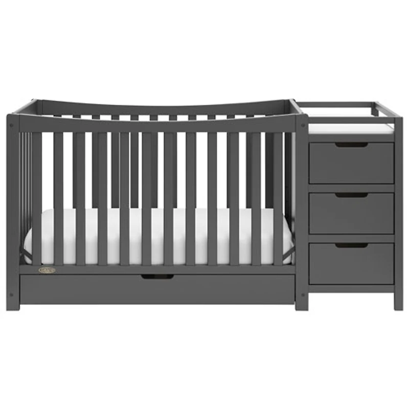 Lit de bébé transformable 4-en-1 avec table à langer Remi de Graco - Gris