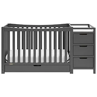 Lit de bébé transformable 4-en-1 avec table à langer Remi de Graco - Gris