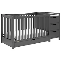 Graco Remi 4-in-1 Convertible Crib with Changing Table - Grey