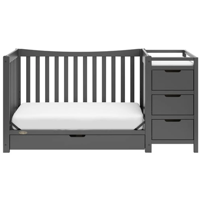 Graco Remi 4-in-1 Convertible Crib with Changing Table - Grey