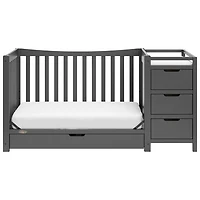 Graco Remi 4-in-1 Convertible Crib with Changing Table - Grey