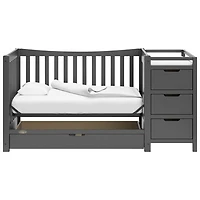 Graco Remi 4-in-1 Convertible Crib with Changing Table - Grey
