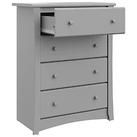 Commode à 4 tiroirs Crescent de Storkcraft - Gris galet
