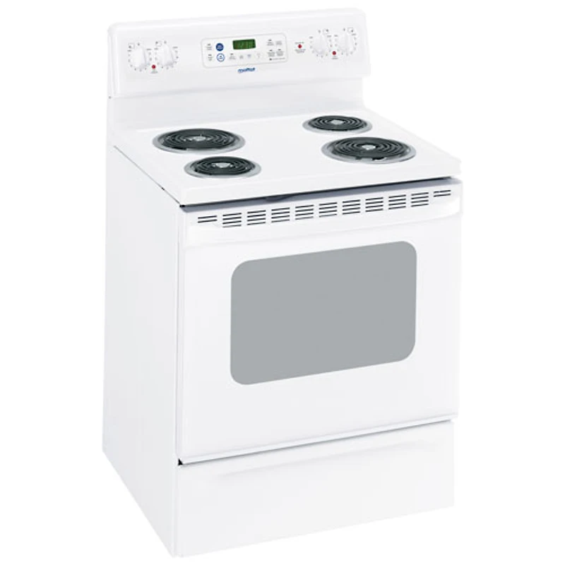 Cuisinière élec autonome à serpentins/four autonettoyant 5 pi³ 30 po de Moffat (MCB757DMWW)-Blanc