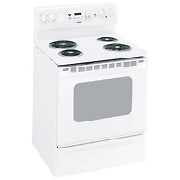 Cuisinière élec autonome à serpentins/four autonettoyant 5 pi³ 30 po de Moffat (MCB757DMWW)-Blanc