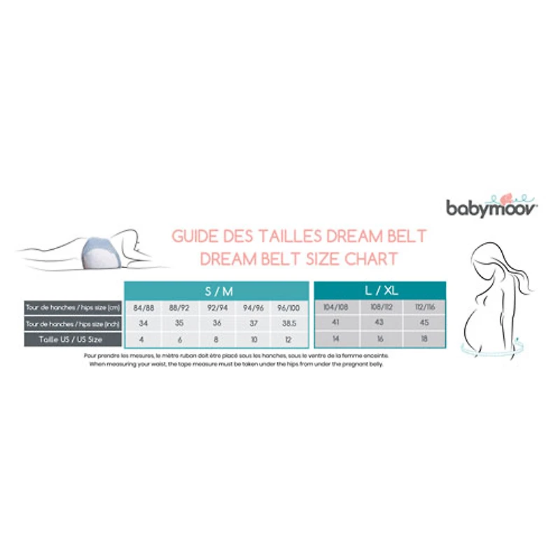 Babymoov Dream Belt Maternity Sleep Aid - Small/Medium - Grey
