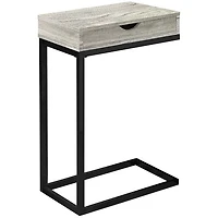 Table d'appoint rectangulaire contemporaine en C avec tiroir de Monarch - Gris
