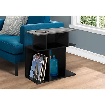Table d'appoint rectangulaire contemporaine avec tablettes de Monarch - Noir