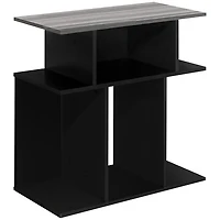 Table d'appoint rectangulaire contemporaine avec tablettes de Monarch - Noir