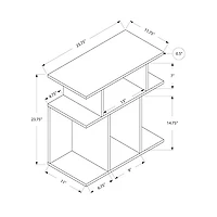 Table d'appoint rectangulaire contemporaine avec tablettes de Monarch - Noir