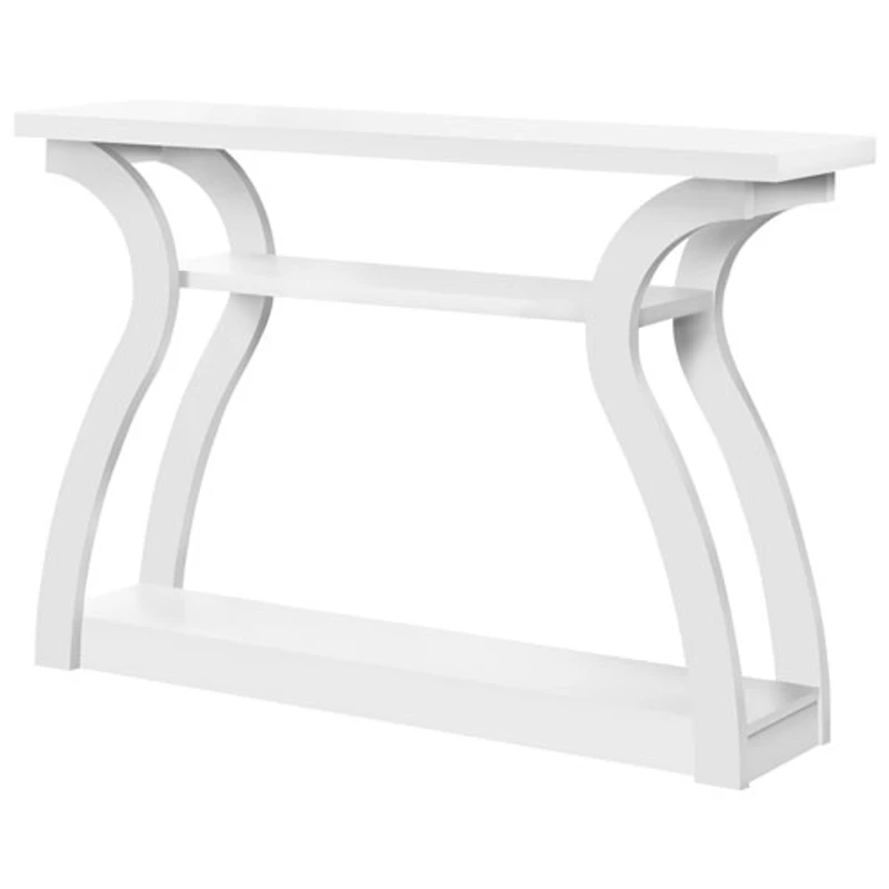 Monarch Contemporary Rectangular Hall Console Table - White