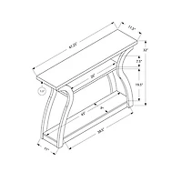 Monarch Contemporary Rectangular Hall Console Table - White