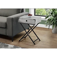 Table d'appoint rectangulaire avec tiroir Retro Glam de Monarch - Ciment gris/Noir