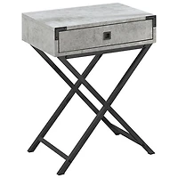 Table d'appoint rectangulaire avec tiroir Retro Glam de Monarch - Ciment gris/Noir