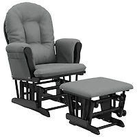 Storkcraft Hoop Glider and Ottoman Set - Black
