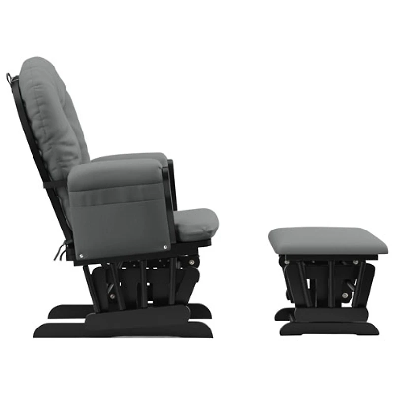 Storkcraft Hoop Glider and Ottoman Set - Black