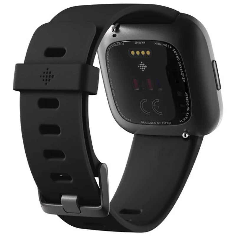 Montre intelligente Versa 2 de 40 mm Fitbit avec suivi de fréquence cardiaque et Alexa Amazon - Noir