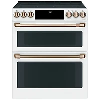 Café 30" True Convection Double Oven Slide-In Smooth Top Electric Range (CCES750P4MW2) - Matte White