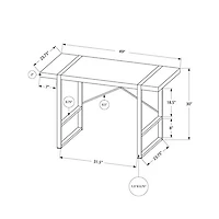 Bureau d'ordinateur contemporain de Monarch - Gris/noir