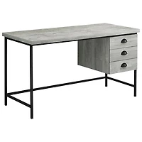 Bureau d'ordinateur contemporain avec tiroirs de Monarch - Gris/noir
